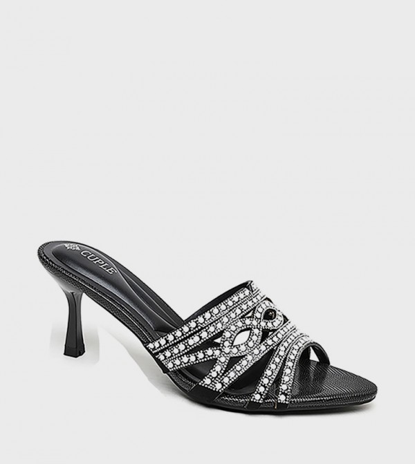 Embellished Open Toe Heeled Sandals