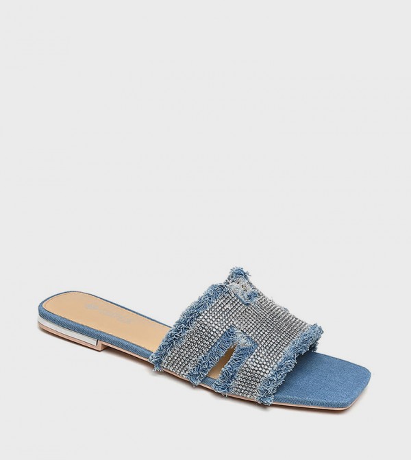 Embellished Cut-Out Flat Sandals