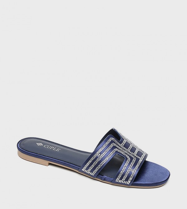 Embellished Cut-Out Flat Sandals