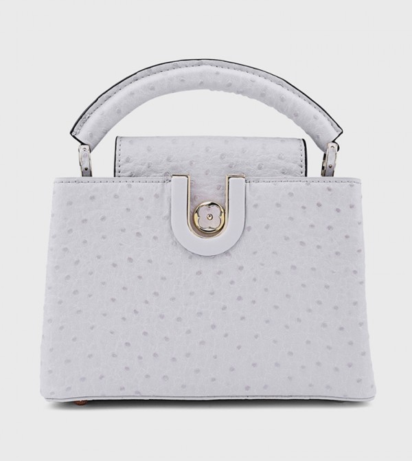 Textured Top Handle Bag with Crossbody Strap