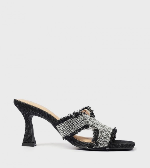 Embellished Open Toe Heeled Sandals
