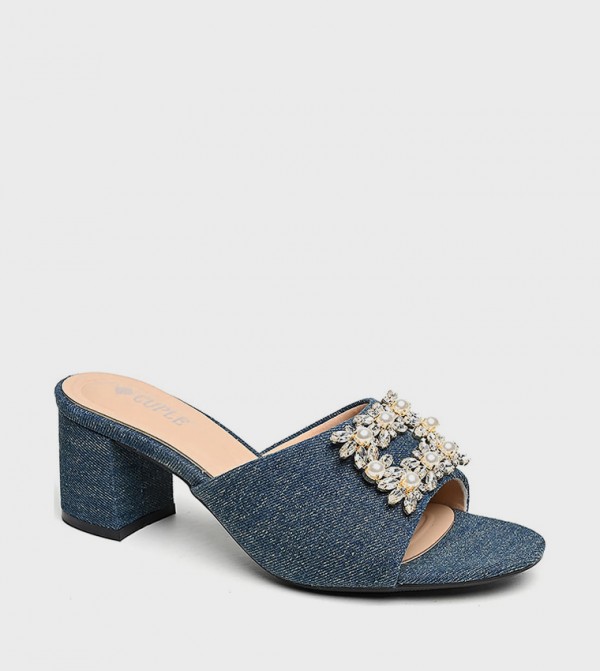 Embellished Open Toe Heeled Sandals