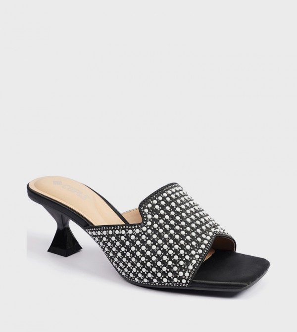 Embellished Open Toe Heeled Sandals