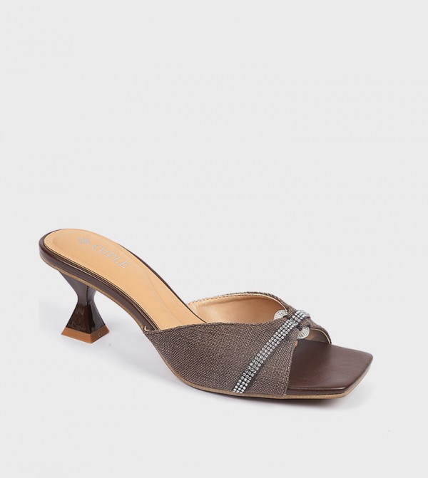Embellished Open Toe Heeled Sandals