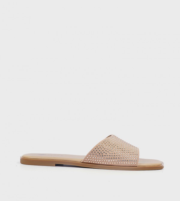 Embellished Open Toe Flat Sandals