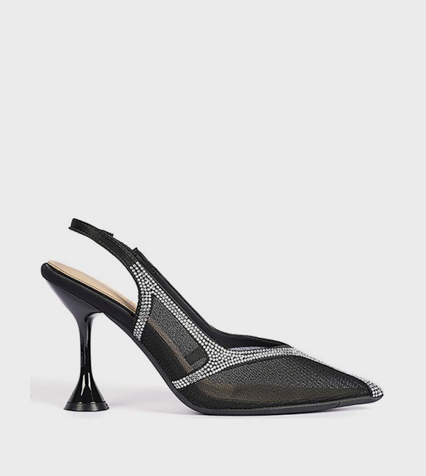 Embellished Slingback Heel Pumps