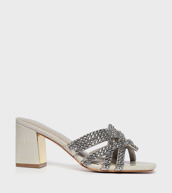 Embellished Open Toe Heeled Sandals