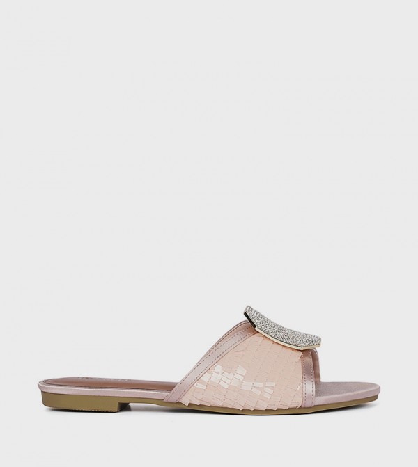 Embellished Open Toe Flat Sandals