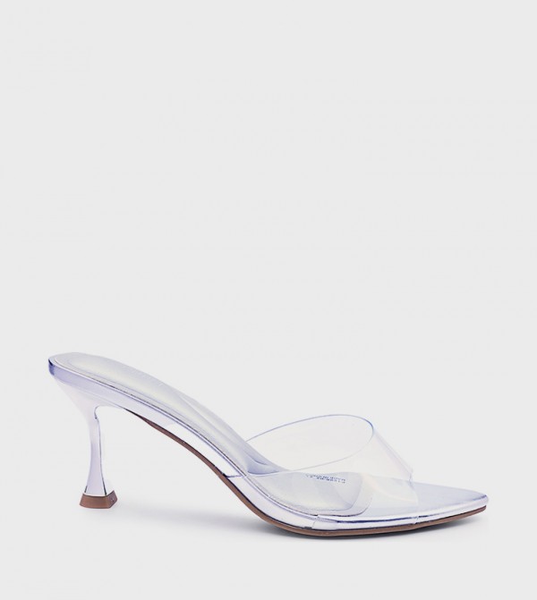 Transparent Peep Toe Heeled Sandals