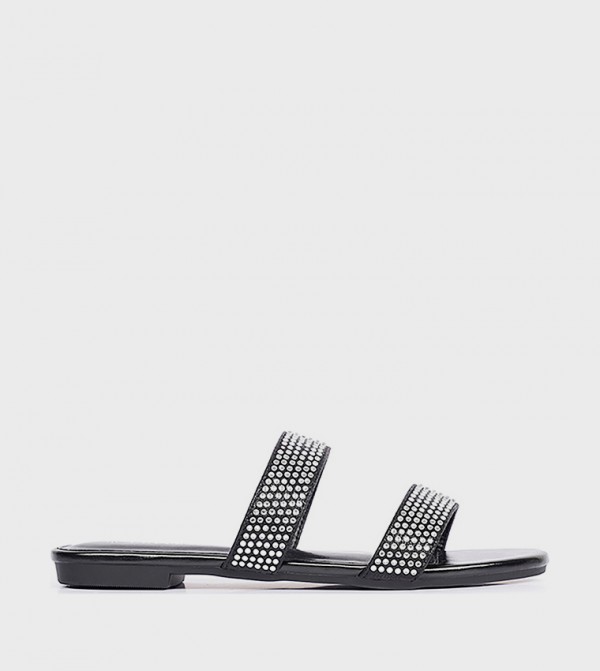 Studded Open Toe Flat Sandals