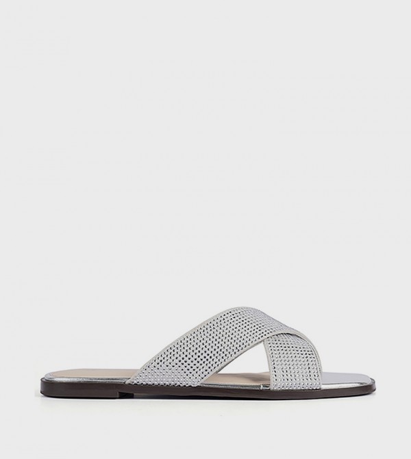Studded Criss-Cross Flat Sandals