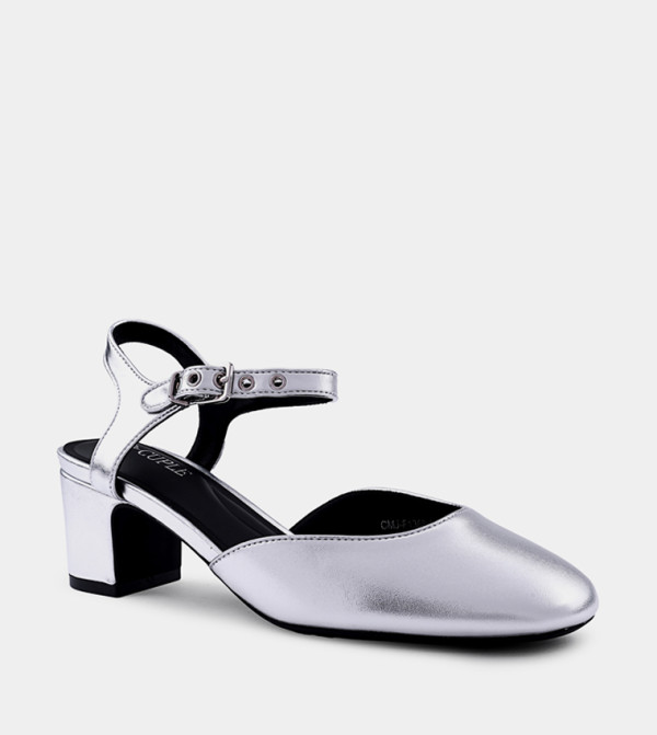 Block Heel Round Toe Pumps