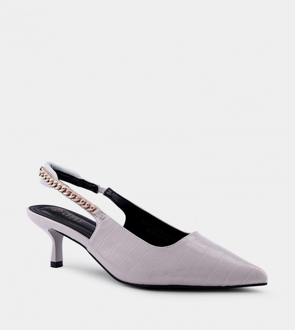 Textured Slingback Pumps