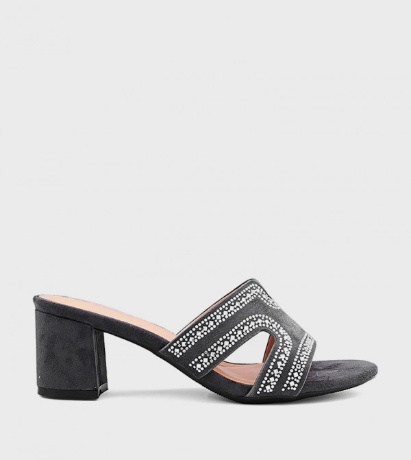 Embellished Block Heel Sandals