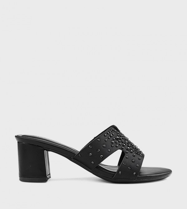 Embellished Block Heel Sandals