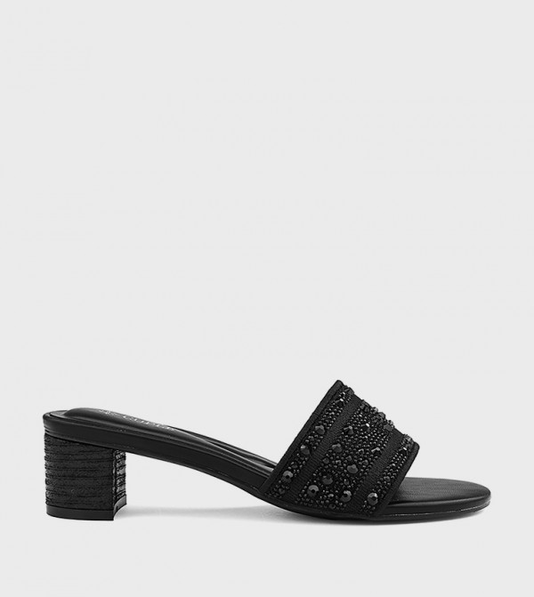 Embellished Block Heel Sandals