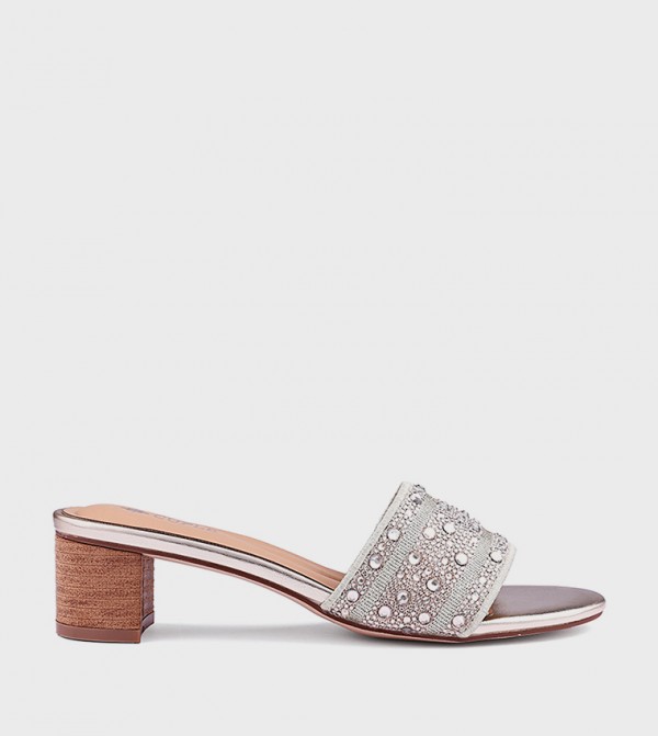 Embellished Block Heel Sandals