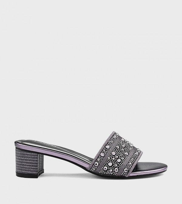 Embellished Block Heel Sandals