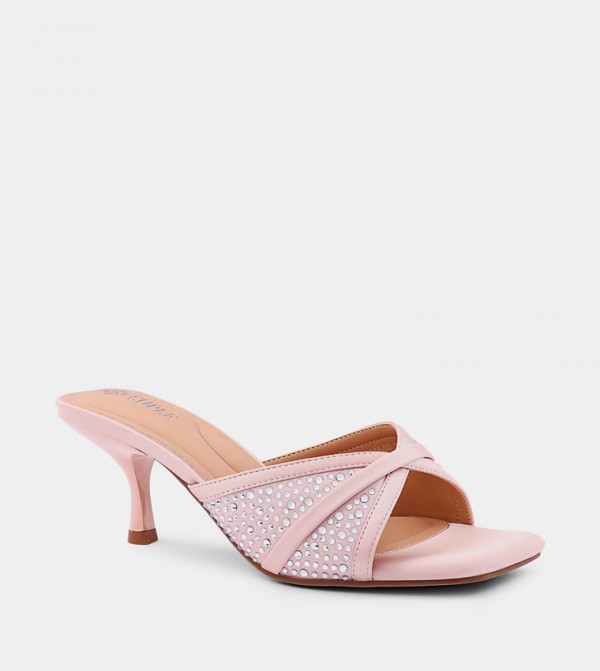 Embellished Open Toe Heel Sandals