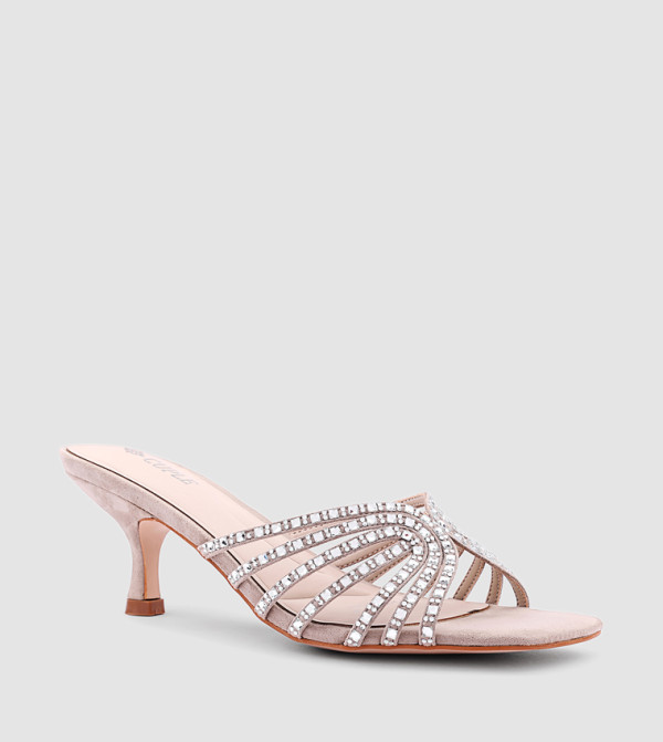 Embellished Open Toe Heel Sandals