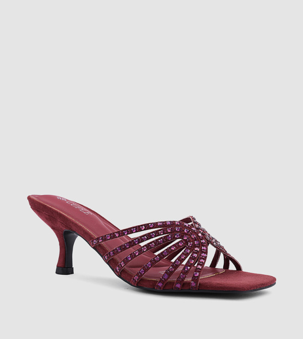 Embellished Open Toe Heel Sandals