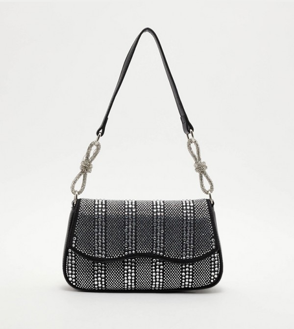 Embellished Flap Shoulder Bag