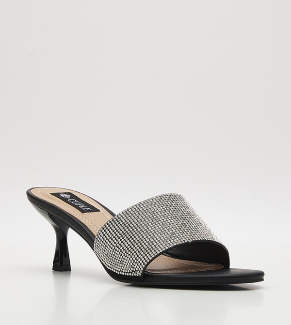 Embellished Open-Toe Heel Sandals