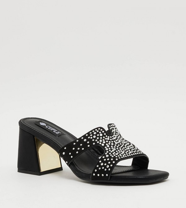 Embellished Block Heel Sandals
