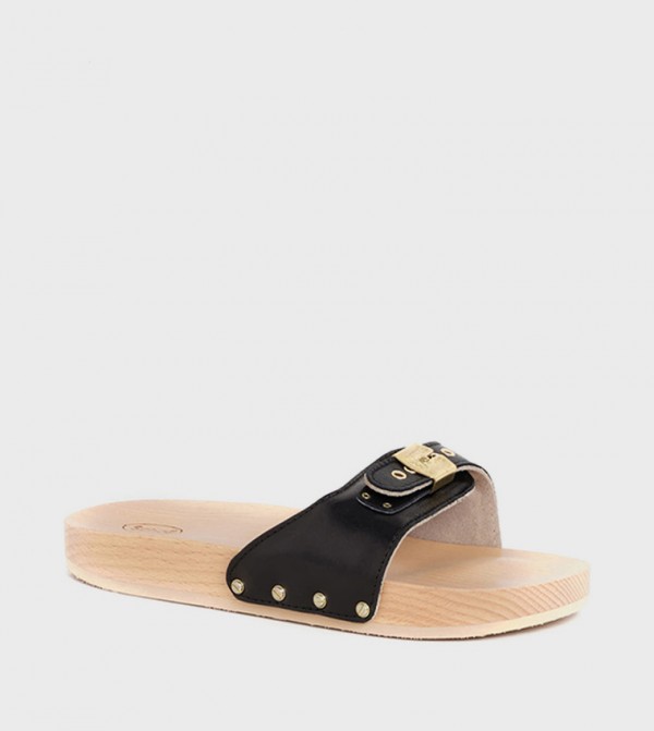 Clog Black Pescura Flat