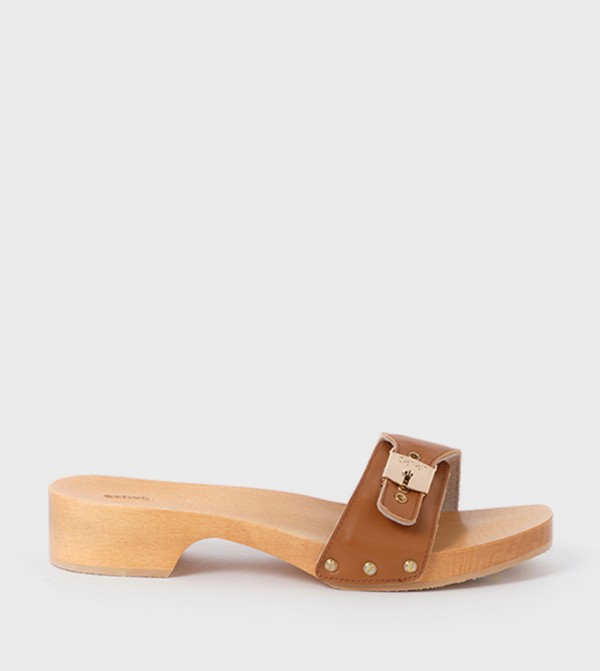Cognac Pescura Cameron Heel Sandals
