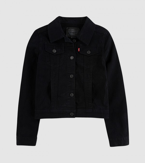 Levi's trucker shop jacket black womens