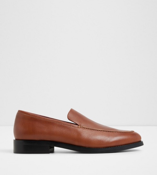 FABIO Solid Round Toe Loafers