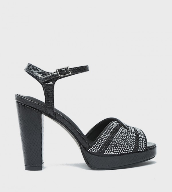 Embellished Platform Heel Sandals