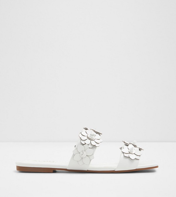 FIORE Floral Appliqued Flat Sandals