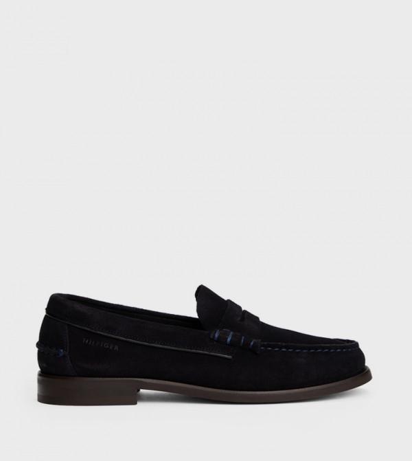 Logo Detail Suede Loafers