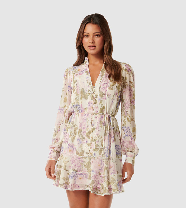 Buy Forever New CHERIE Floral Print Skater Mini Dress In Multiple ...