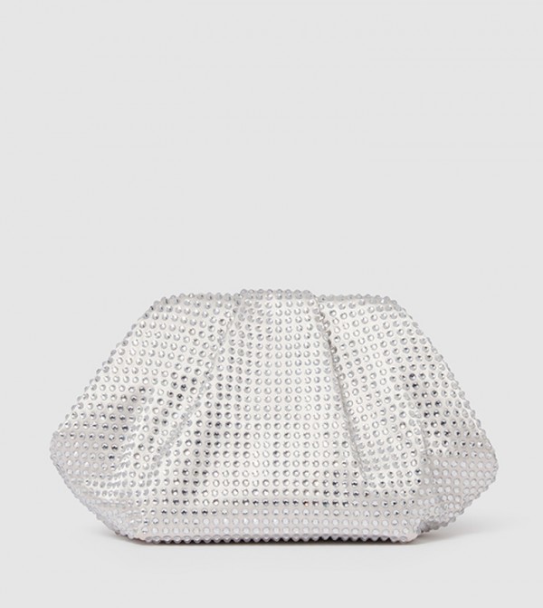 SIGNATURE REECE Ruched Embellished Clutch