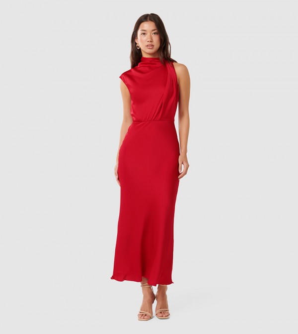 SIENNA High Neck Satin Maxi Dress