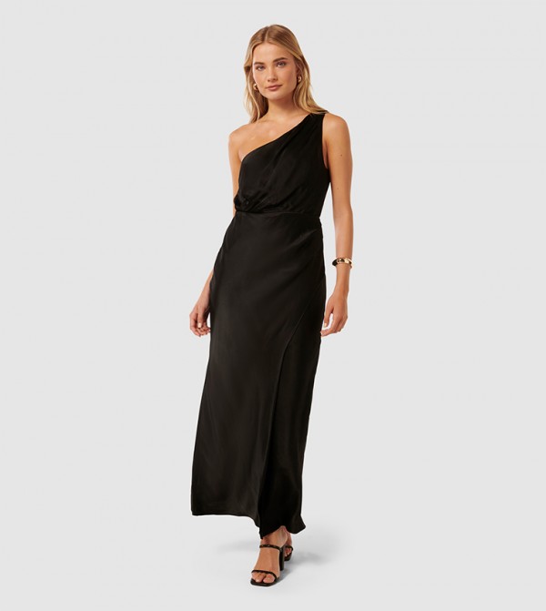 EMILY One Shoulder Satin Maxi Dress