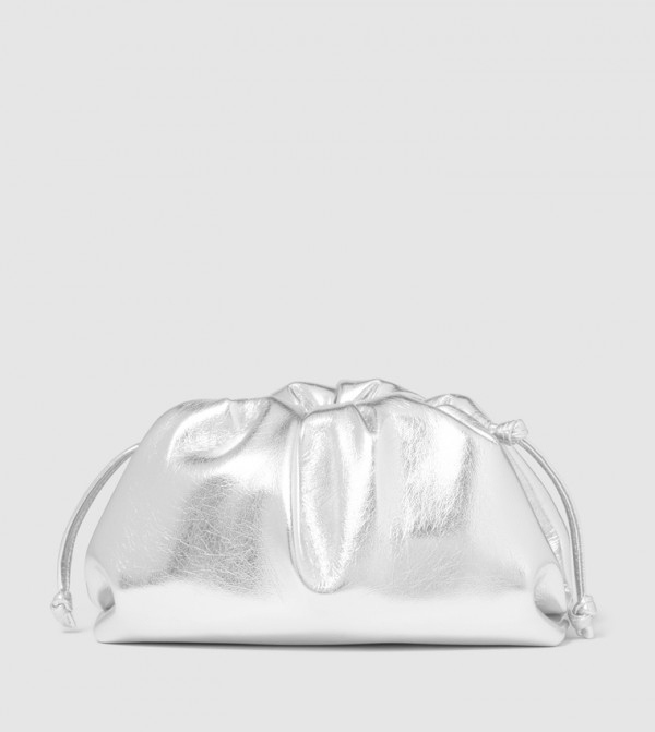 ELLIE Metallic Ruched Clutch Bag