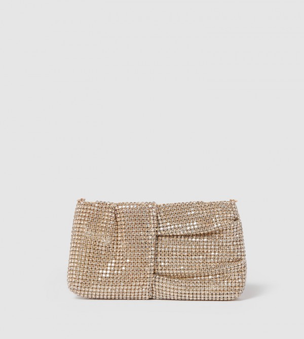 TINA Twist Mesh Embellished Clutch
