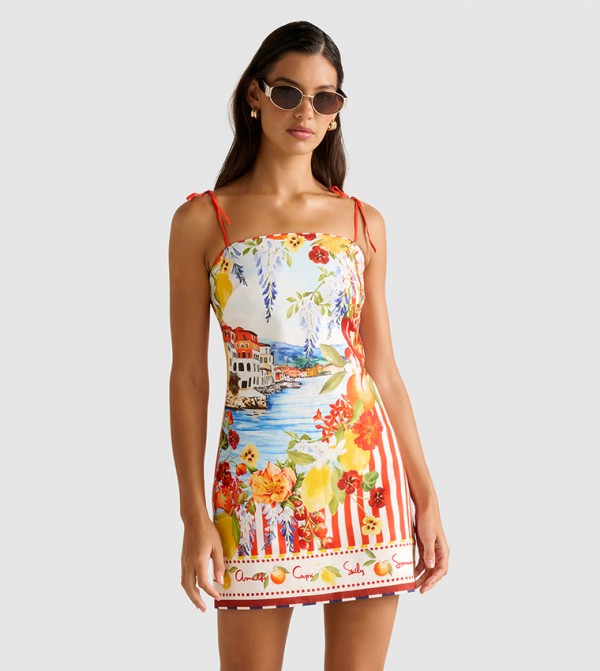 SIERRA Printed Strappy Mini Dress