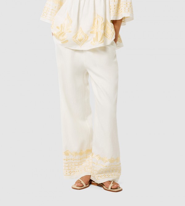 ELINA Embroidered Straight Fit Pants
