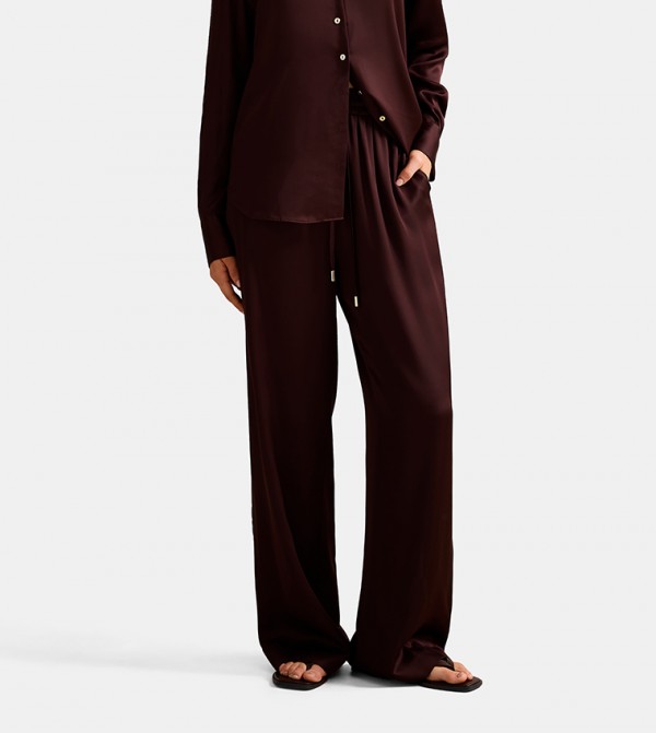 JENNA Drawstring Waist Wide-Leg Pants