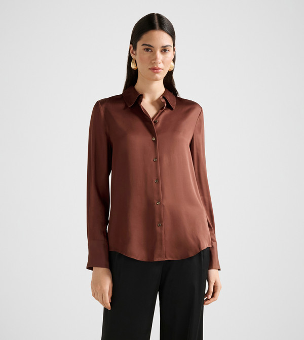 COCO Long Sleeves Satin Shirt