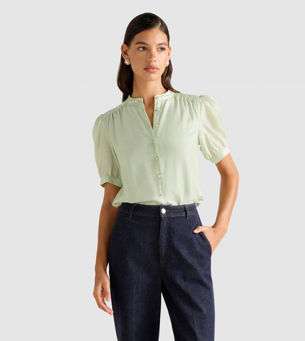LORNA Utility Puff Sleeves Top