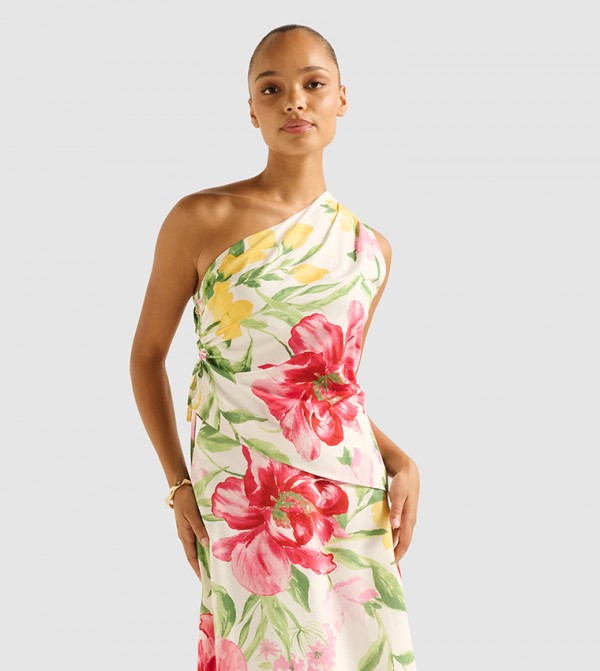 NOAH Printed One Shoulder Top