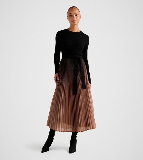 CELINA Ombre Metallic Midi Dress