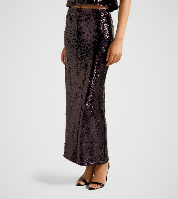 NORA Sequined Midi Skirt