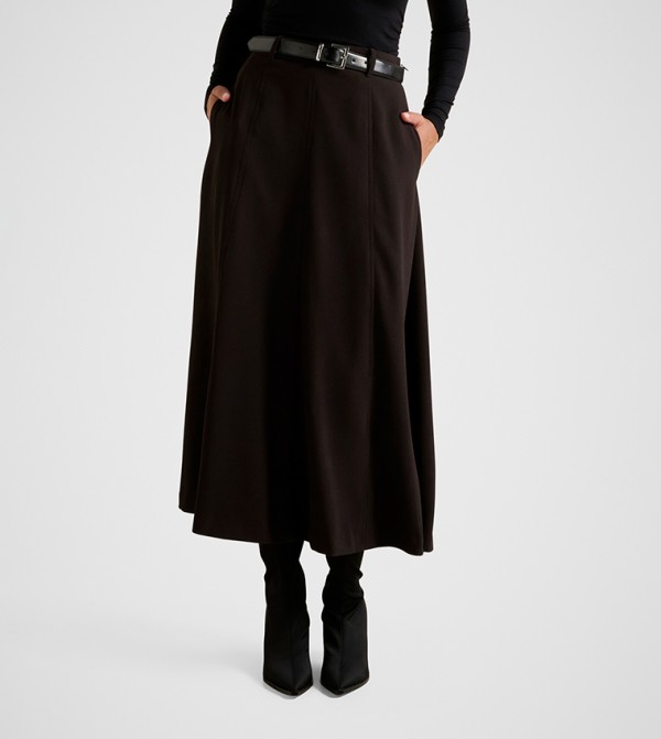CELINE Belted Midi Skirt